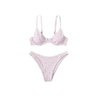 Bikinis Sexy Floral Maillot De Bain Femme Imprimé Couleur Maillots De Bain Micro String Coupe Haute Bikini Ensemble Bikini Triangle Maillots De Bain