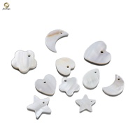 Breloques en nacre blanche en forme de cœur, étoile, lune, goutte d'eau et fleur pour bijoux