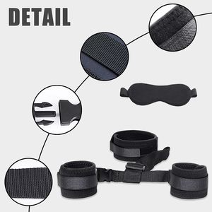 Set di Costrizioni Impermeabili BDSM per Collo e Polsi, Manette Posteriori, Collare, Benda, Imbracatura Regolabile per Giochi SM a Letto - Product Image 3
