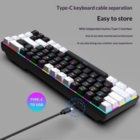 68-Key RGB Lighting PC Gaming Keyboard Mechanical 2.4Ghz Interface Type C Connection Three Modes with Keycap Product for Gamers