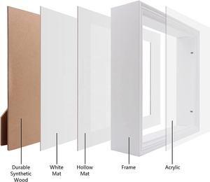 Bricolage 3D peinture couleur or <span class=keywords><strong>et</strong></span> argent pour bébé, ornement <span class=keywords><strong>de</strong></span> <span class=keywords><strong>pied</strong></span>, boîte d'ombre, affichage suspendu au mur ou sur une Table - Product Image 3