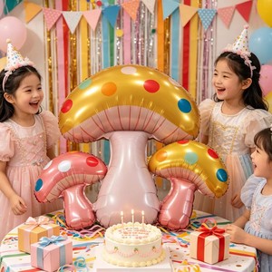 Nouveau ballon en aluminium en forme de champignon en nylon avec thème <span class=keywords><strong>Mario</strong></span> - Ballon de décoration pour fête d'anniversaire - Product Image 1