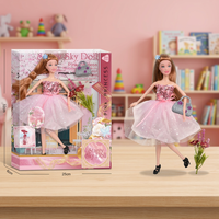 Poupée unisexe Samlok Fashionista, modèle de jouet de 11,5 pouces, série rose à 11 articulations, avec couronne assortie, sac à main exquis et jouet en peluche orné de diamants
