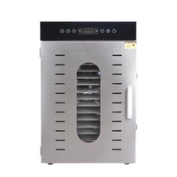 16 Bakjes Rotatie RVS Elektrische Verwarming 110/220V Voedsel- en Fruitdroogmachine Huishoudelijke Voedseldehydrator Beef Jerky Droger