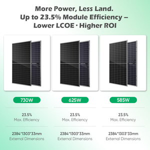 แผงโซลาร์เซลล์สีดำประสิทธิภาพสูง 550W 710W 720W 730W แบบสองหน้า (Bifacial) โมโน BIPV แบบฮาล์ฟเซลล์ 700W สำหรับระบบไฮบริด SP730M-66H Solar - Product Image 1
