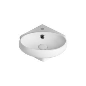 Lavabo Esquinero Moderno 38x36cm LN57 de Cerámica Mate para Hotel, Hospital, Lavamanos Sanitario, Lavabo para Baño - Product Image 1