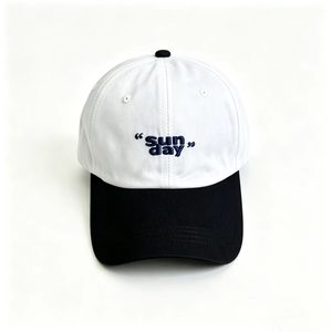 Hot Sale Two Tone Baseball Cap Vintage Washed Cotton <b>Dad</b> <b>Hat</b> with Sunday Embroidery Casual Unisex Sports Cap for Men Women - Product Image 2