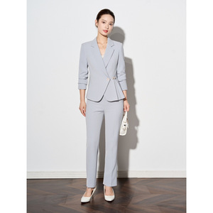 Women's Business Suit Set Pencil Silhouette Anti-Wrinkle Woven Fabric For Office Work Professional Attire Autumn Wear - Product Image 4