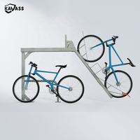 KAVASS Easylift Support de rangement pour vélos à 2 pneus fonctionnant au gaz, à deux étages empilés.