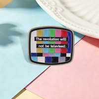 Pins Esmaltados 'La Revolución No Se Transmitirá Por TV', Broche Retro con Diseño de Pantalla de Prueba de TV, Insignia para Solapa de Mochila, Joyería, Regalo para Amigos