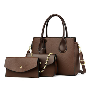 대용량 여성 Pu 가죽 핸드백 하이 퀄리티 숙녀 <span class=keywords><strong>3</strong></span> 개 세트 숄더 메신저 백 캐주얼 빅 토트 크로스바디 백 - Product Image 1