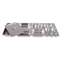Buphex Équipement de restauration commerciale de style européen 1/9-100 Ensemble de buffet GN en acier inoxydable 201 pour la cuisine