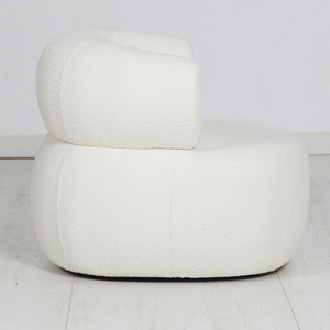 Canapé de salon moderne pour une place <span class=keywords><strong>Fauteuil</strong></span> de réception blanc en forme de U en tissu de laine d'agneau pour <span class=keywords><strong>sans</strong></span> pieds - Product Image 3