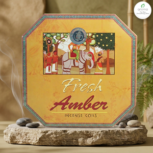 Aroma Fresh Amber <b>Sandalwood</b> Coil <b>Incense</b> 100% Natural Eco-Friendly Indian Scented All-Season - Product Image 2