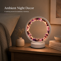 Lampe de nuit LED USB 3 couleurs en amas de cristal d'améthyste naturelle, base blanche, décoration