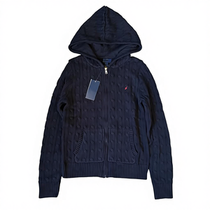 <span class=keywords><strong>Pull</strong></span> cardigan fin pour <span class=keywords><strong>femme</strong></span> automne-hiver, broderie R pony, nouveau torsadé en coton, tricot à <span class=keywords><strong>capuche</strong></span> - Product Image 2