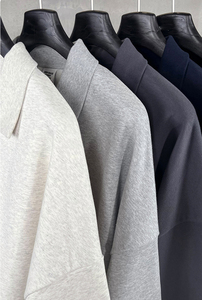 Sudaderas con Cuello Polo 65% Algodón 35% Poliéster, Logotipo Personalizado, Sudaderas Holgadas con Hombros Caídos, Ropa Urbana para Hombre - Product Image 2