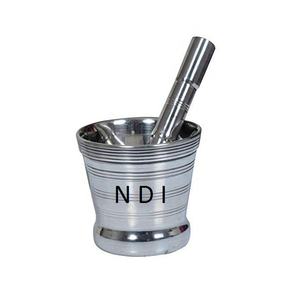 Hot Sale Mortar Pestle Nickle Plated Finishing Aluminium Standard Quality <b>Spices</b> Crushed For Kitchenware Usage Mortar Pestle <b>Set</b> - Product Image 1