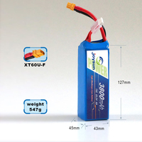 Batterie liquide haute décharge 3800mAh 6S 22.2V 75C pour drone UAV FPV, cathode LiCoO2, 800 cycles, température de fonctionnement -40~60°C
