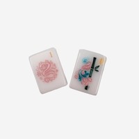 Jeu de Mahjong américain Pagoda Dragon rose pastel et bleu, 160 tuiles, en acrylique blanc ivoire massif, luxe moderne, couleurs vives