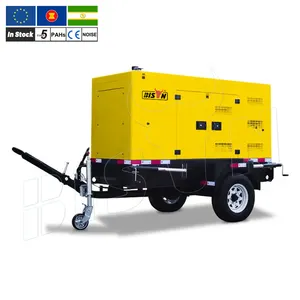 Costruzione Mobile Genset-mobil-100kva-price solo 100kva rimorchio silenzioso generatore di corrente Diesel 3ph con neutro