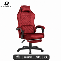 Chaise de Gaming Ergonomique de Luxe en Cuir Pivotante avec Massage, Refroidissement, Repose-Pieds Rétractable, Accoudoirs Extensibles et Vérin à Gaz 3 Positions