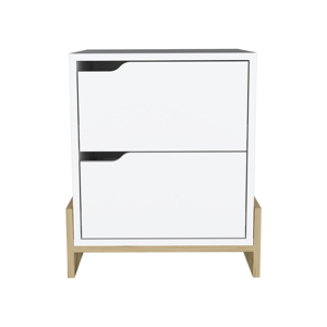 Luss Nightstand Bedside Table With <b>2</b> <b>Drawers</b> <b>Storage</b> <b>Drawer</b> <b>Unit</b> For Bedroom - Product Image 2