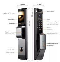 Cerradura Inteligente para Puerta TOPTEQ X10 2023 con Reconocimiento Facial 3D, Wi-Fi, Aleación de Aluminio, Compatible con Puertas de Madera y de Seguridad, Almacenamiento en la Nube