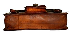 Grande mallette pour ordinateur portable en cuir véritable du fabricant indien sac à bandoulière souple Style bureau messager sac à bandoulière - Product Image 3