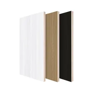 التخصيص اللون سمك حجم E0 1 أبيض أسود القشرة الميلامين 4x8 مغلفة رخيصة الخشب الحبوب HDF ألواح رقائق الخشب مجلس السعر