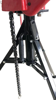 Étau d'établi manuel portable H404 robuste en acier avec trépied à chaîne, rouge, avec enclume, supportant une charge de 1/8 "-6" et 400 kg