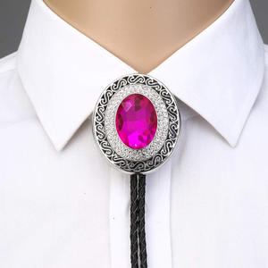 Bijoux rétro, bijoux de personnalité, créatif, réglable, cordon en corde, bolo tie, ovale, émeraude verte, jade, pendentif, bolo tie - Product Image 6