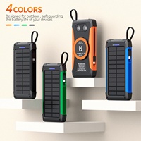 Batterie externe solaire magnétique sans fil transfrontalière au lithium polymère 10000 mAh avec câble intégré et lampe d'éclairage extérieur – Vente directe usine