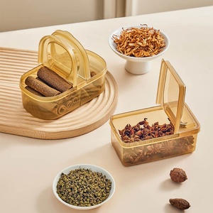 Modern Design Kitchen Storage Box Double Tiers Transparent PP Plastic Food <b>Container</b> Open Style Cover Spices Sealed Cans Lunch - Product Image 2