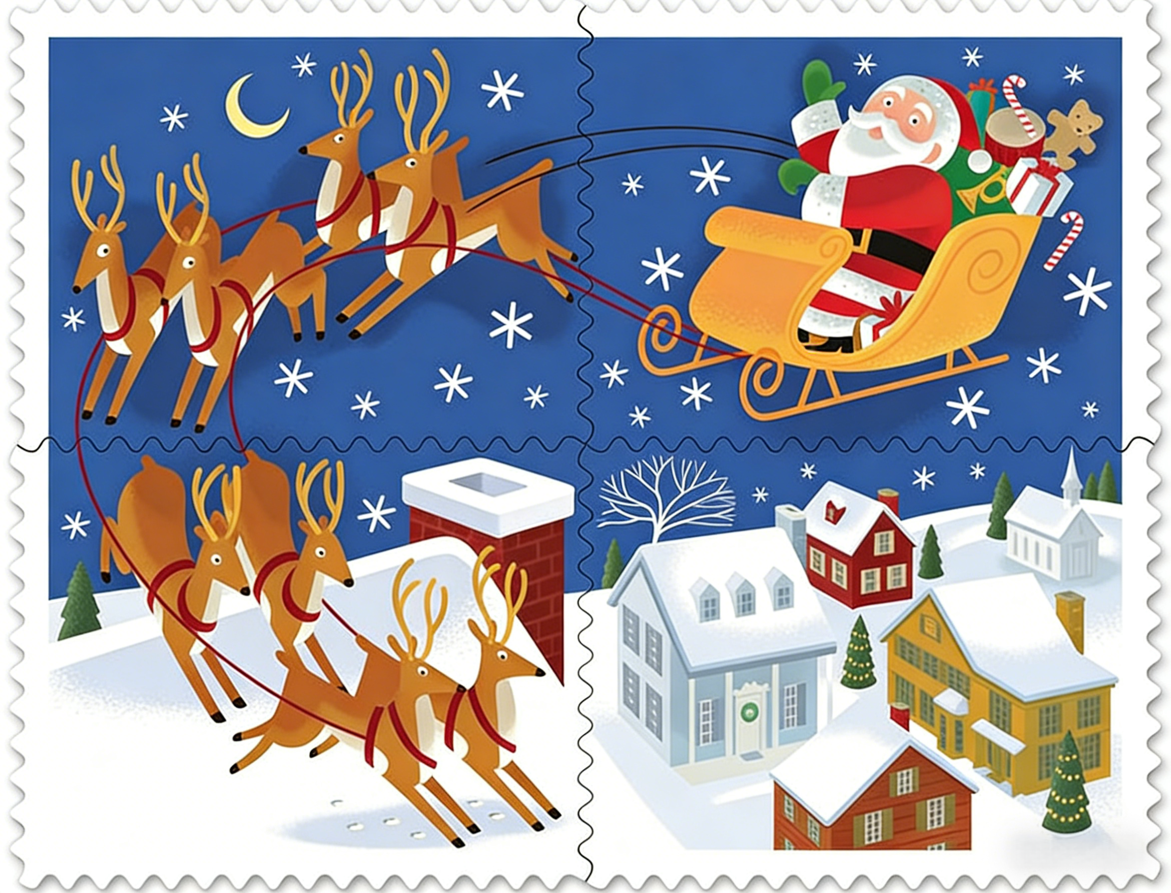 Blanc 2012 Père Noël et traîneau 500374-R6-166-12SDLRHXQ