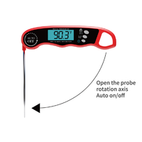 Thermomètre de cuisine numérique à lecture instantanée, sonde en acier inoxydable 304, étanche, écran LCD rétroéclairé lumineux, pour la cuisson de la viande, des aliments, du barbecue