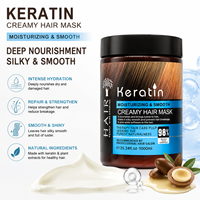 Krim Keratin Masker Rambut Pelembap Kondisioner Mendalam untuk Rambut Kering, Mengembang, dan Rusak 1000ml Kualitas Salon Grosir