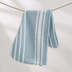 Bonnet de douche triangulaire pour adulte en velours corail rayé coloré, tricoté, absorbant, séchage rapide et épaissi, de One Textiles Towel Industries - Product Image 3