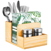 Organisateur de couteaux et d'épices multifonctionnel portable en bambou massif moderne, boîte de rangement de cuisine rectangulaire de bureau, finition brillante 1-3L
