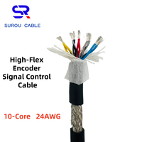 Câble de signal blindé torsadé à paire unique hautement flexible PMS 2464 24AWG 10 cœurs, câble d'encodeur, câble d'équipement d'automatisation