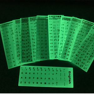 Luminoso ruso francés inglés árabe <span class=keywords><strong>Español</strong></span> teclado pegatinas letra alfabeto diseño cubierta pegatina para portátil PC de escritorio - Product Image 3