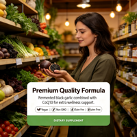 Gélules d'huile d'ail noir vieilli à marque privée 500mg 1000mg Sans odeur Formule sans odeur d'ail pour l'haleine Fonction cardiovasculaire Antioxydant