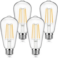 Ampoule LED à filament Edison vintage ST64 7W 1400LM haute luminosité, équivalent 100W, blanc chaud 2700K, E26 E27