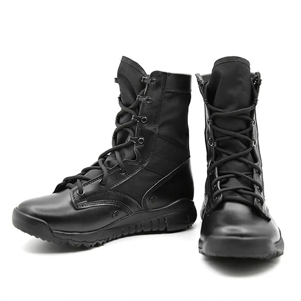RTS Wholesale Microfiber Leather Ankle Boot Tactical Boots For Men Black Combat Boots