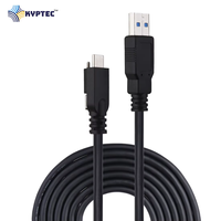 Cable USB 3.0 para Visión Artificial, Macho Tipo A a Macho Tipo C con Conector de Rosca para Cámara Industrial, Datos de Alta Velocidad