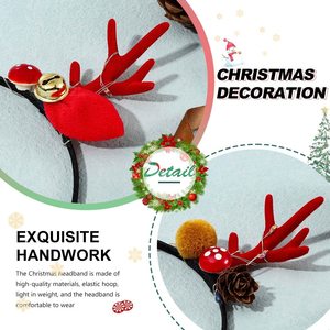 LED <strong>Christmas</strong> Antler Headbands Light up Reindeer Hairbands Jingle Bells Hairhoop Pine Cone Halloween <strong>Christmas</strong> Party <strong>Decorations</strong> - Product Image 4