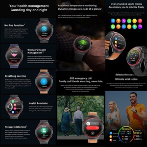 T82 3D UI SmartWatch Hombres Reloj de pulsera Temperatura corporal Deportes Fitness BT Llamada NFC Ritmo cardíaco Reloj inteligente a prueba de agua - Product Image 4