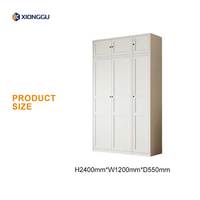 Armoire de rangement en acier pour la maison avec compartiment supérieur, organisateur de vêtements autoportant pour chambre à coucher familiale
