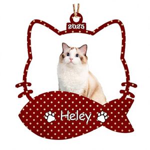 Figurine de chat en bois et acrylique personnalisée pour la table de Noël d'hiver, décoration personnalisée pour la maison - Product Image 4