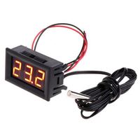 Panel Meter suhu mobil DC5-12V termometer 50 ~ 110C LED Digital meteran pengukur Lot merah hijau biru